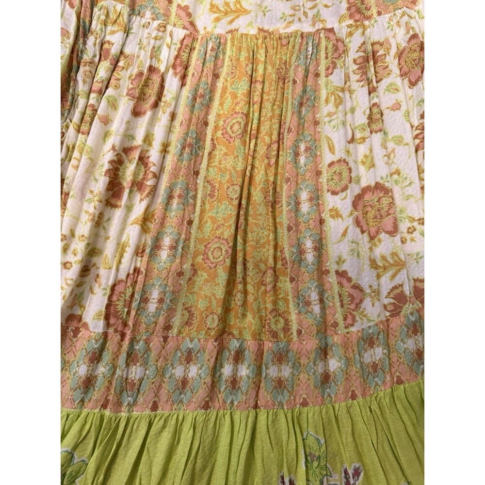 Free People Hanalei Bay Maxi‎ Dress Sz XS Floral Yellow Festival Boho Full Sweep - Picture 6 of 7